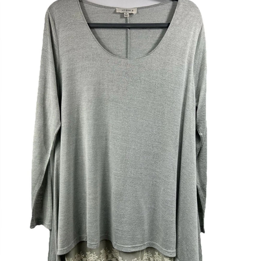 Umgee‎ women’s Gary tunic size XL bottom lace Lagenlook Cottage core Minimalist